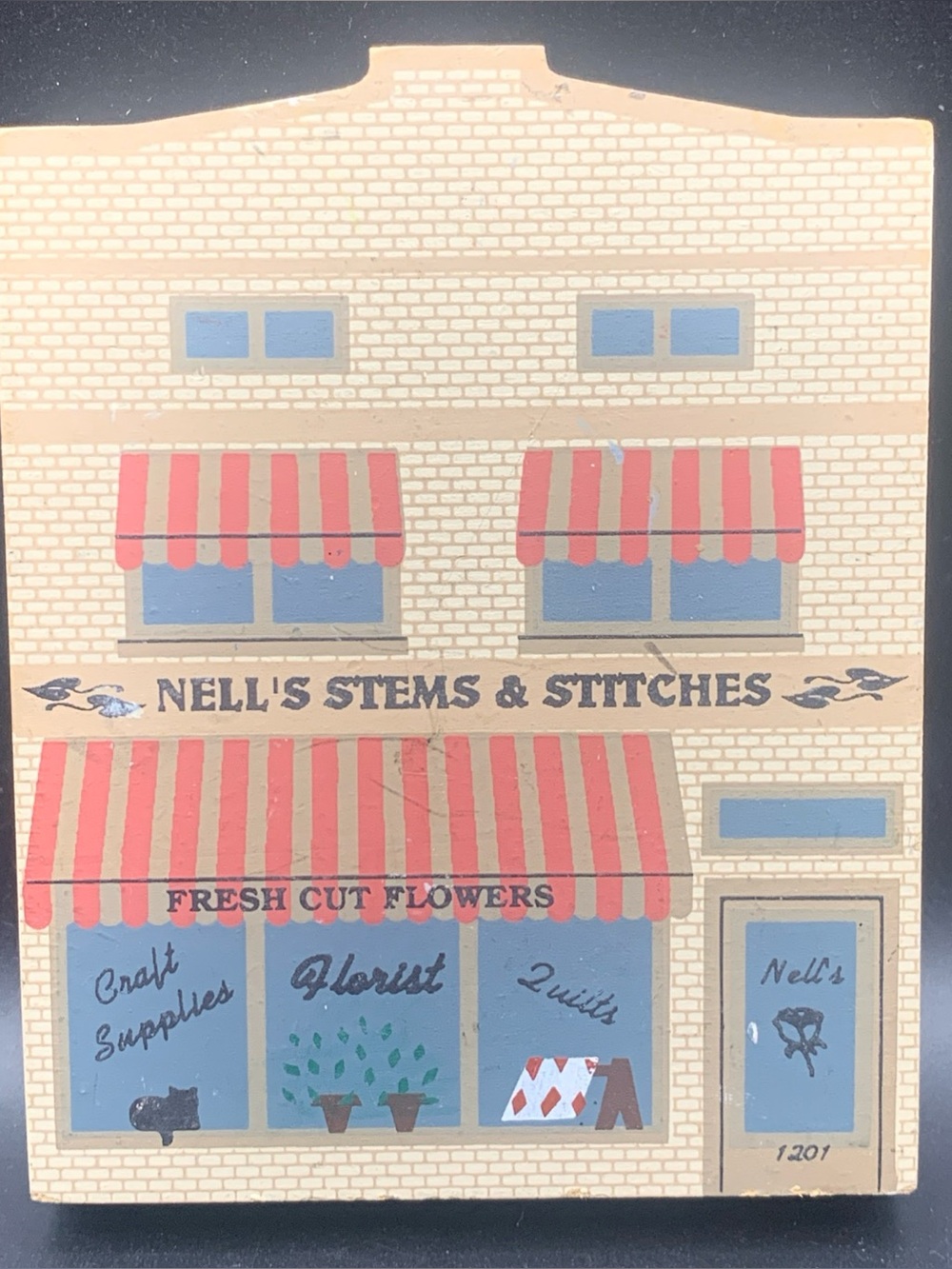 Vintage Cat's Meow Wood 1990 Series VIII Nell's Stems & Stitches